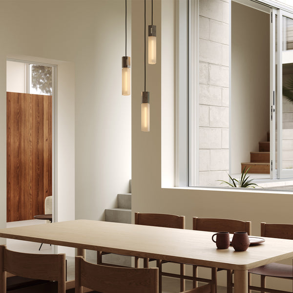 Tala Basalt Triple Pendant In Stainless Steel