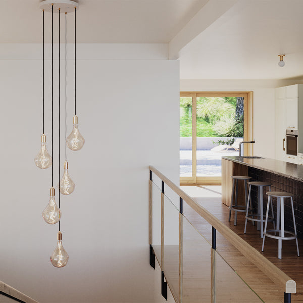 Tala Five Pendant In Brass