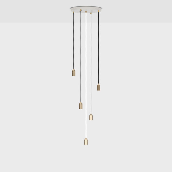 Tala Five Pendant In Brass + Oval II