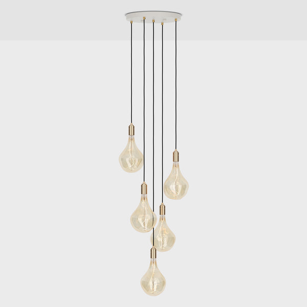 tala Five Pendant in Brass + Voronoi II