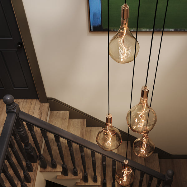 Tala Five Pendant In Brass + Voronoi III