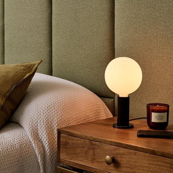 Tala Knuckle Table Lamp In Blackened Oak + Sphere IV