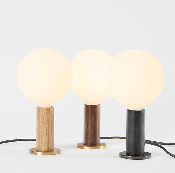 Tala Knuckle Table Lamp In Oak + Sphere IV