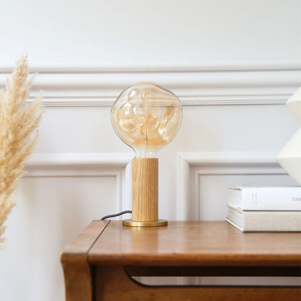 Tala Knuckle Table Lamp In Oak + Voronoi I