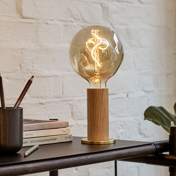 Tala Knuckle Table Lamp In Oak + Voronoi I