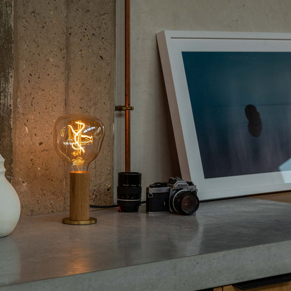 Tala Knuckle Table Lamp In Oak + Voronoi I - Set Of 2