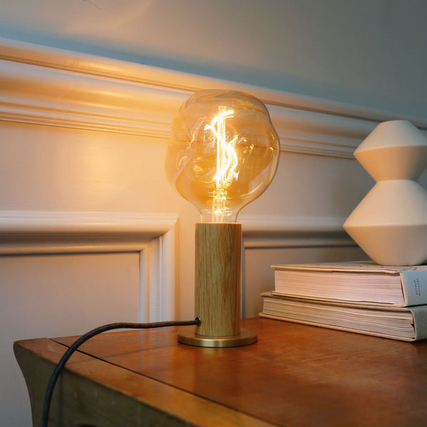 Tala Knuckle Table Lamp In Oak + Voronoi I - Set Of 2