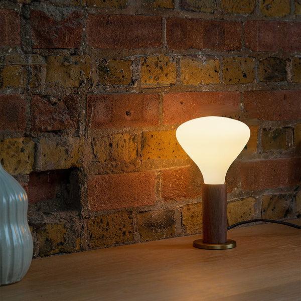 Tala Knuckle Table Lamp In Walnut + Noma
