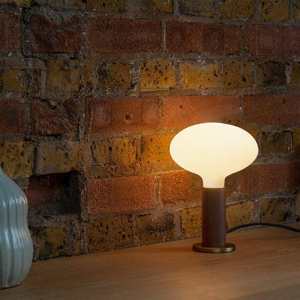 Tala Knuckle Table Lamp In Walnut + Oval