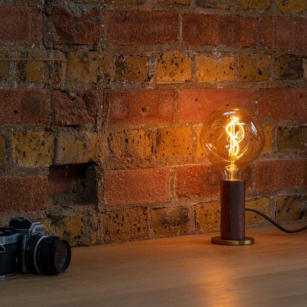 Tala Knuckle Table Lamp In Walnut + Voronoi I