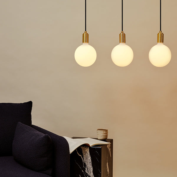 tala Linear Triple Pendant in Brass + Sphere IV