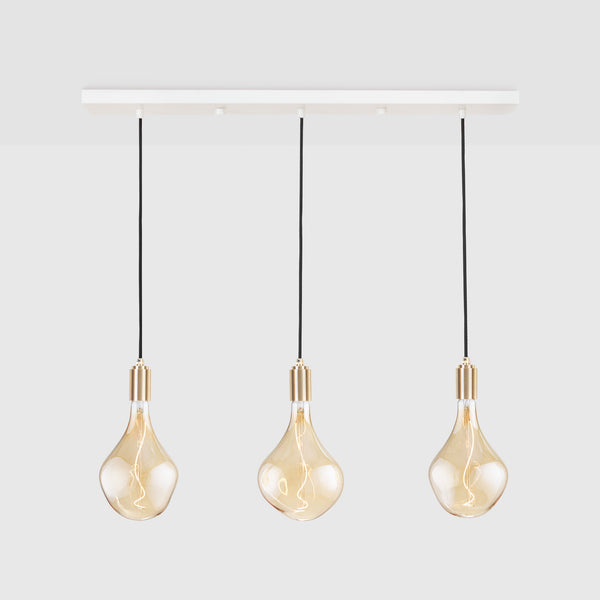 tala Linear Triple Pendant in Brass + Voronoi II