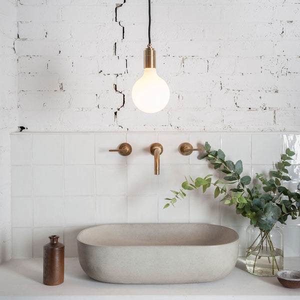 tala Porcelain III Pendant Light in Brass
