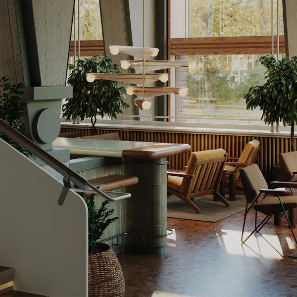 Tala Sycamore Chandelier 5 Tiers In Dusk Pink