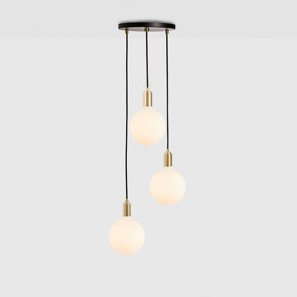 Tala Triple Pendant In Brass + Sphere IV Brass