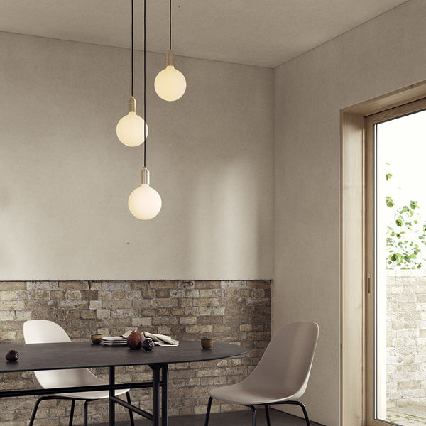 tala Triple Pendant in Brass + Sphere IV Brass