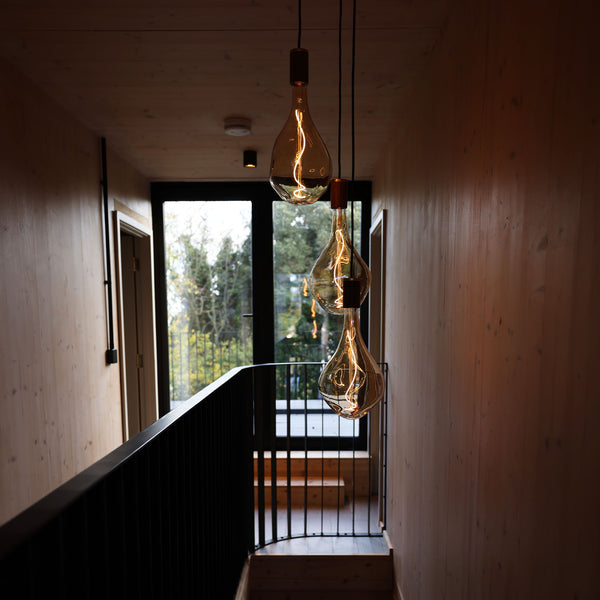 Tala Triple Pendant In Brass + Voronoi III Brass