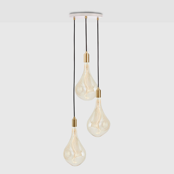tala Triple Pendant in Brass + Voronoi III Brass