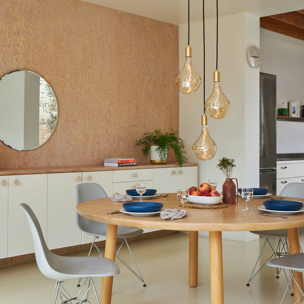 tala Triple Pendant in Walnut - Black Canopy