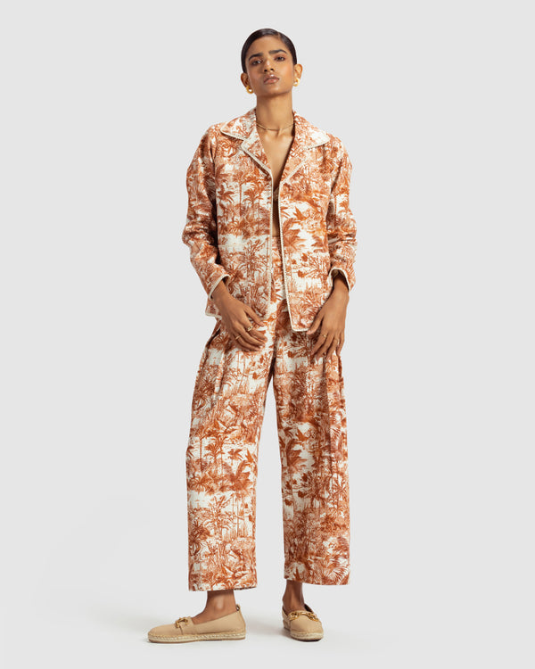 Talitha Brown Tropical Print Cotton Twill Day Jacket