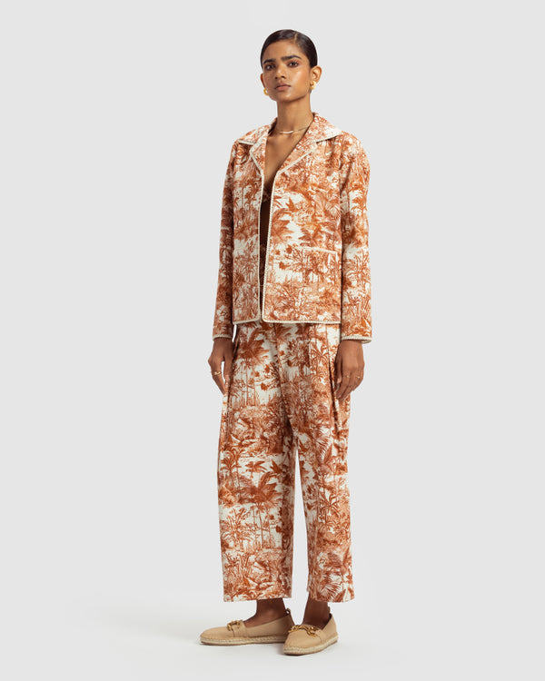 Talitha Brown Tropical Print Cotton Twill Day Jacket