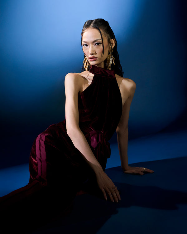 talitha Amelia Wine Velvet Co-ord Set