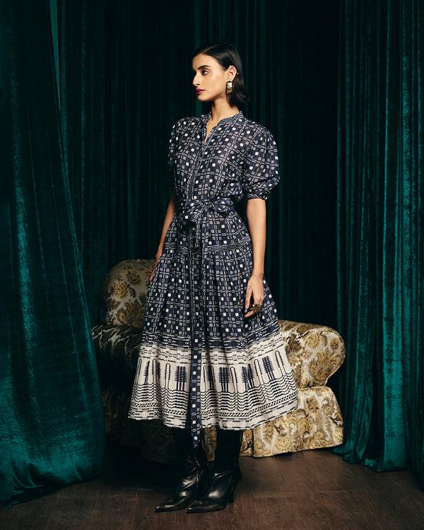 Talitha Audrey Navy Printed Dress