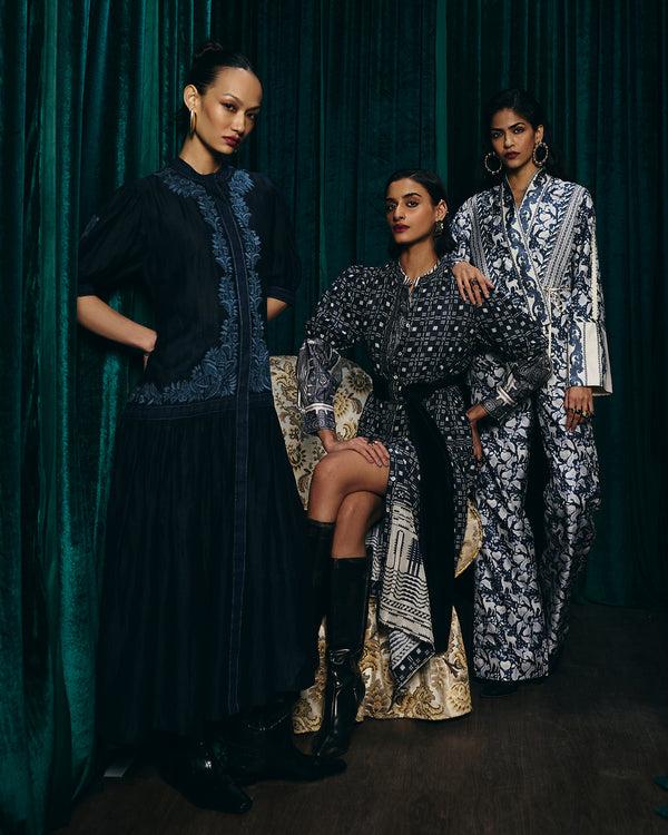 talitha Audrey Navy Printed Dress