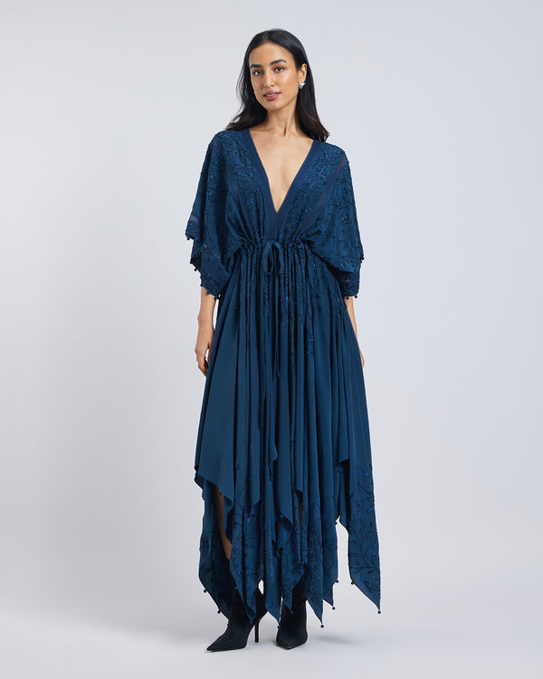 talitha Beaded Aari Silk Crepe Dress