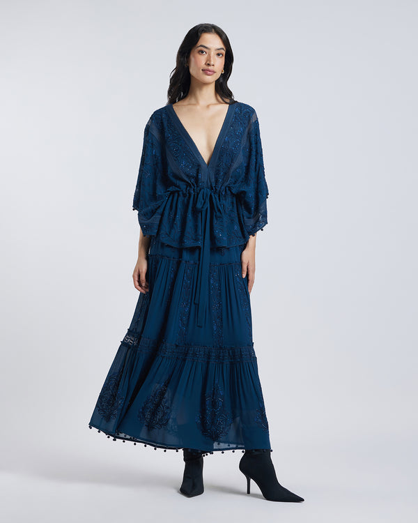 Talitha Beaded Aari Silk Georgette Top