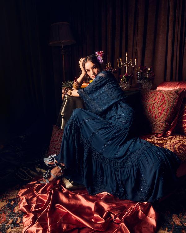 talitha Beaded Aari Silk Georgette Top