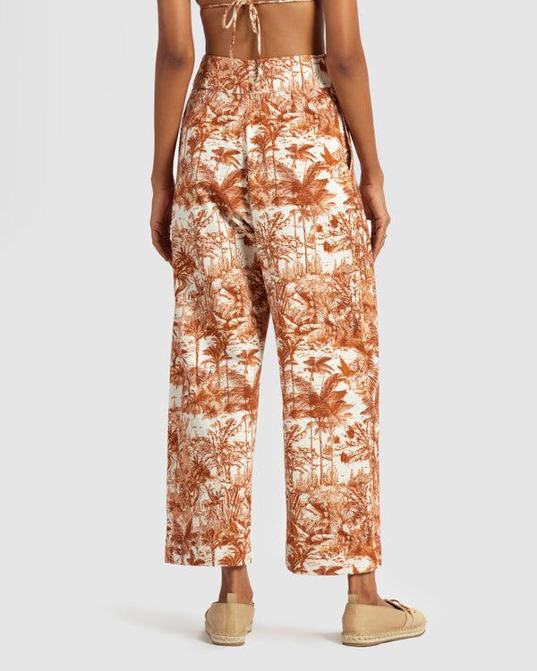 Talitha Brown Tropical Print Cotton Twill Pant