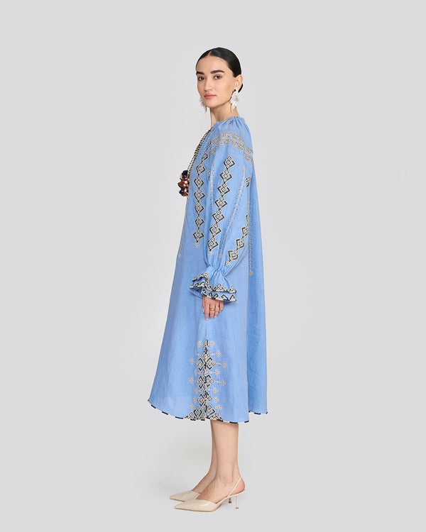 Talitha Chelsea Cornflower Blue Embroidered Tunic