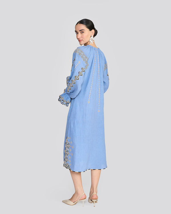 Talitha Chelsea Cornflower Blue Embroidered Tunic