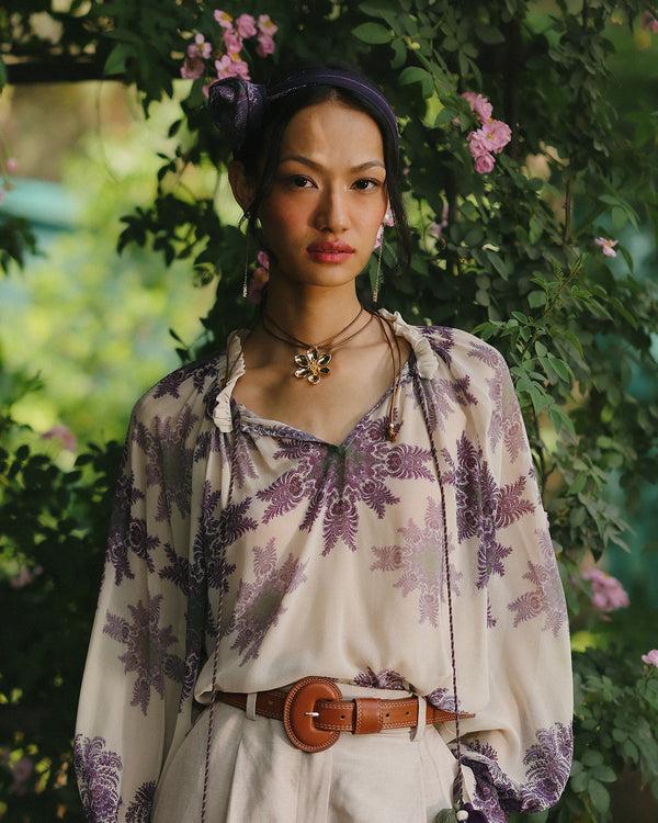 talitha Chelsea Cream Printed Top