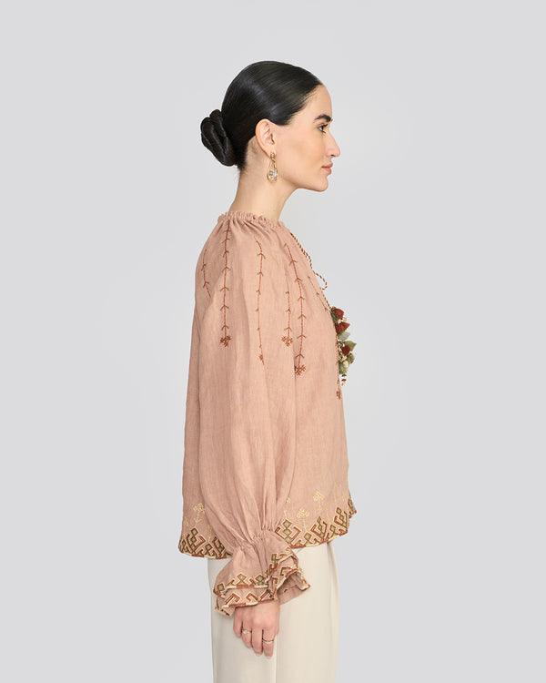 Talitha Chelsea Dusty Rose Embroidered Top
