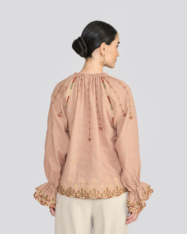 Talitha Chelsea Dusty Rose Embroidered Top