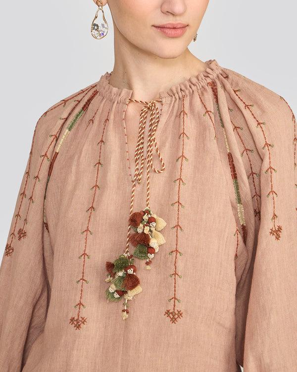 Talitha Chelsea Dusty Rose Embroidered Top