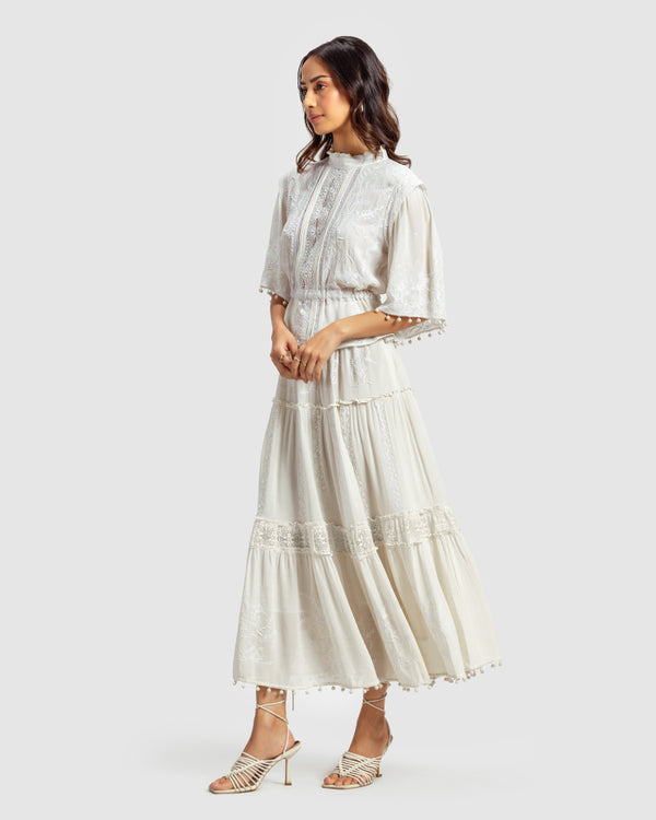 Talitha Chikankari Lace Trimmed Top