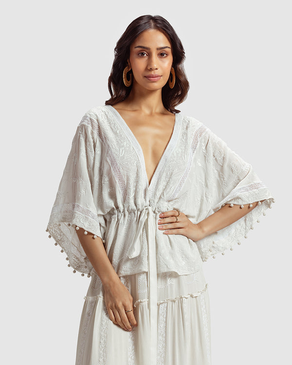 Talitha Chikankari Silk Georgette Top