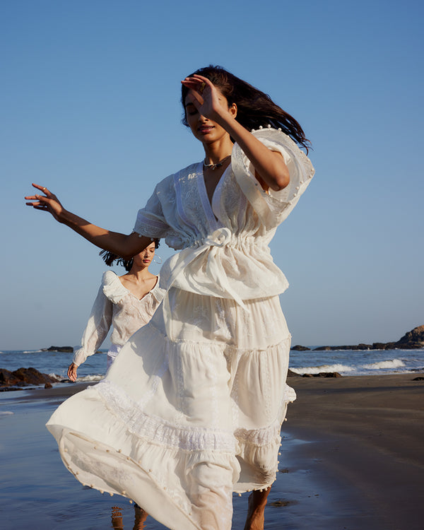 talitha Chikankari Silk Georgette Top