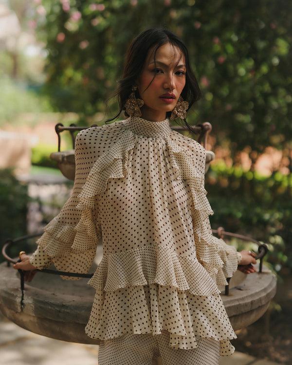 talitha Chloe Cream Printed Top