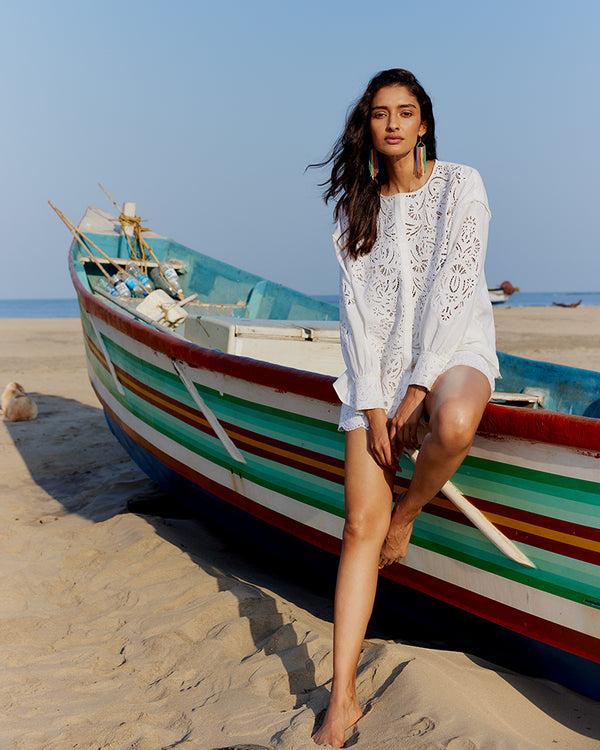 talitha Cutwork Cotton Linen Shirt