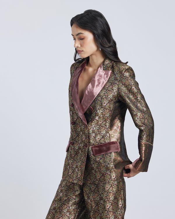 Talitha Double Breasted Brocade Jacket