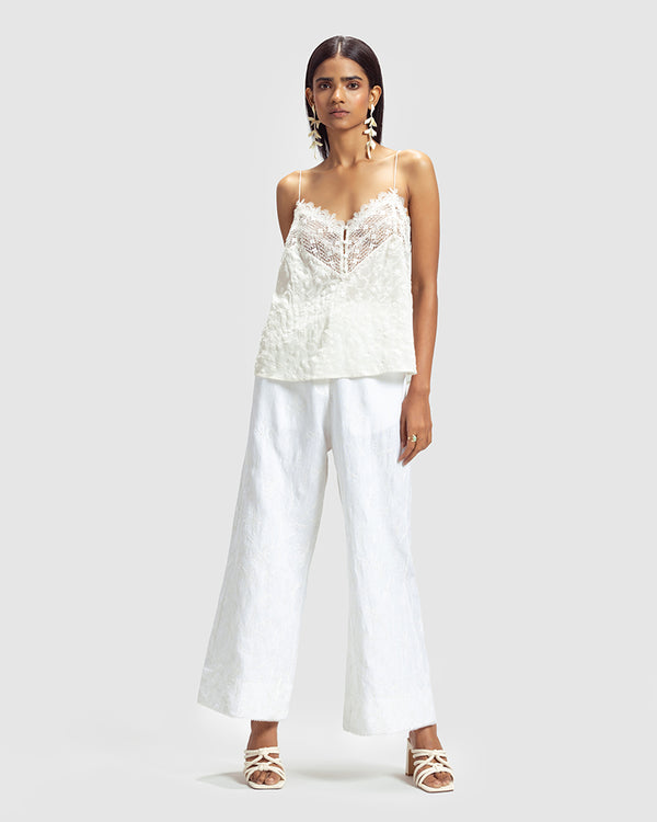 Talitha Embroidered Lace Silk Georgette Camisole