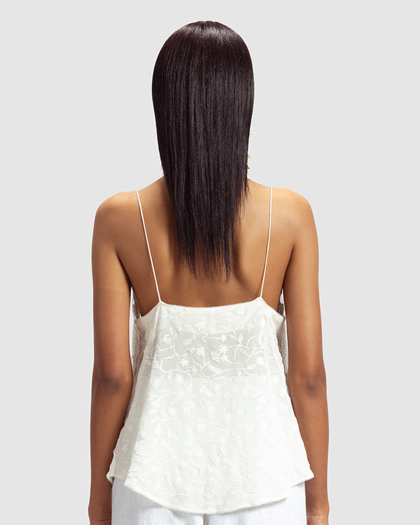 Talitha Embroidered Lace Silk Georgette Camisole