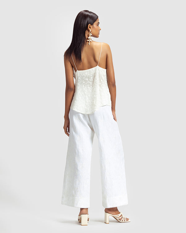 Talitha Embroidered Lace Silk Georgette Camisole
