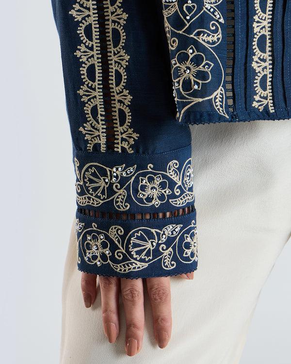 Talitha Evelyn Navy Embroidered Shirt