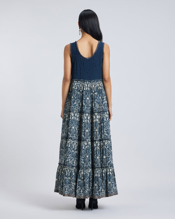 Talitha Floral Print Embellished Maxi Dress