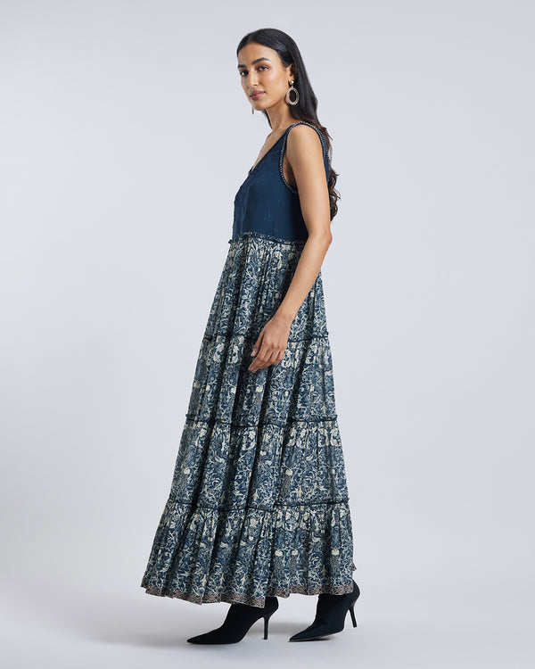 Talitha Floral Print Embellished Maxi Dress